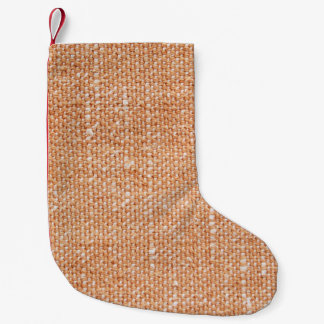 Brown Linen Canvas Texture Background Small Christmas Stocking
