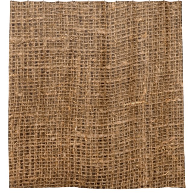 Brown Linen Canvas Texture Shower Curtain (Front)