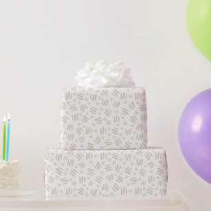 Brown Lines Abstract Birthday Wrapping Paper