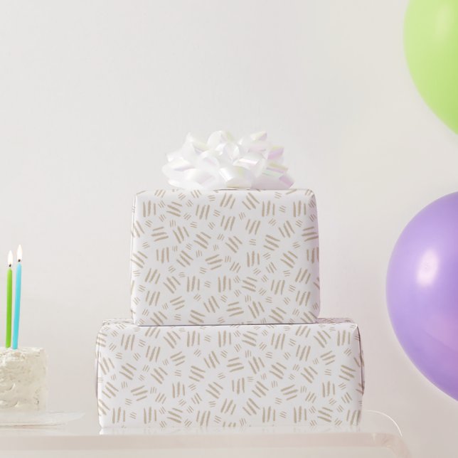Brown Lines Abstract Birthday Wrapping Paper (Party Gifts)