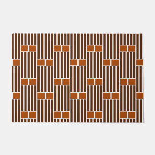 Brown Lines and Boxes  Doormat