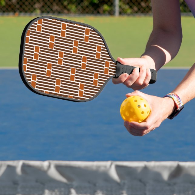 Brown Lines and Boxes  Pickleball Paddle (Insitu)