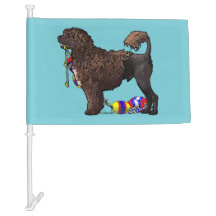 Brown Lion Portuguese Water Dog with Float Line