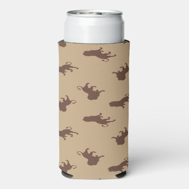 Brown lion silhouette seltzer can cooler (Seltzer Back)