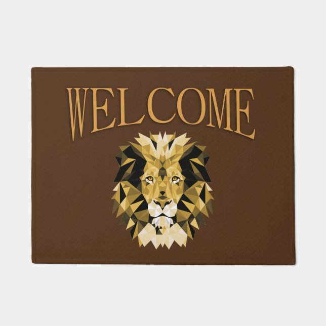 Brown Lion Welcome Doormat (Front)