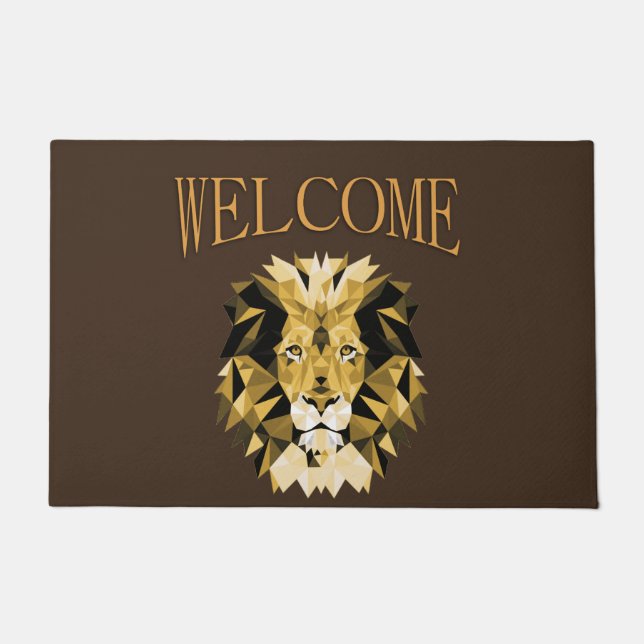 Brown Lion Welcome Doormat (Front)