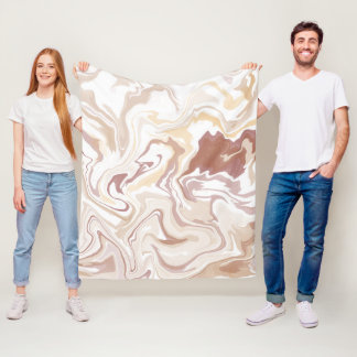 Brown liquid acrylic throw fleece blanket