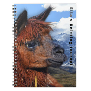 Brown Llama Andes Mountains Personalised Notebook