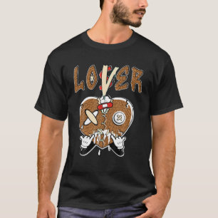 Brown Loser Lover Drip Heart Matching Tee For Men