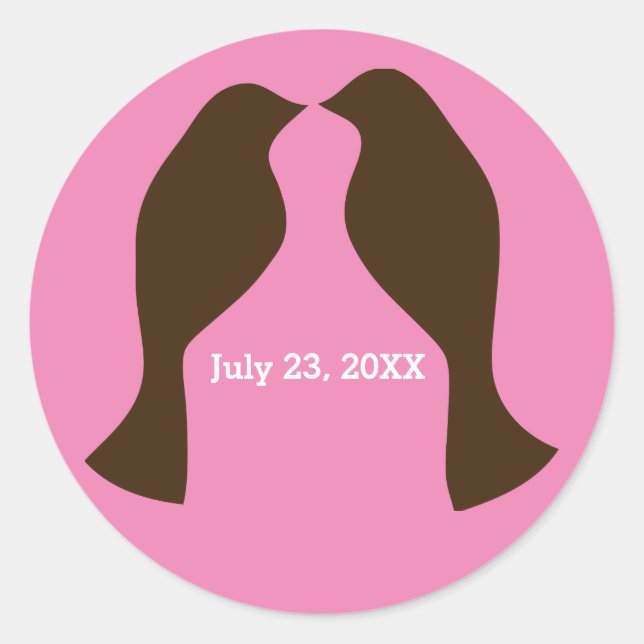 Brown Love Birds - Sticker (Front)