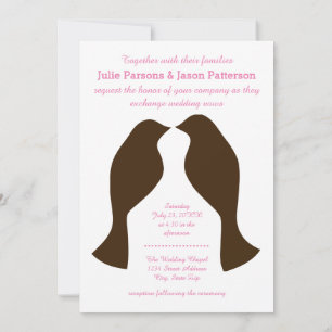 Brown Love Birds - Wedding Invitation