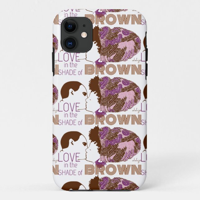 BROWN LOVE in PURPLE & PINK Case-Mate iPhone Case (Back)