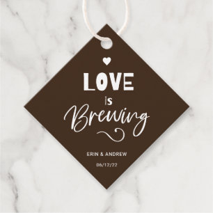 Brown Love is Brewing Wedding Favour Tags