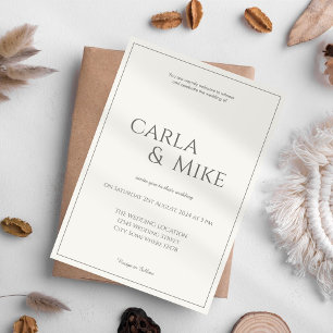 Brown Luxury Elegant Minimalist Wedding Invitation