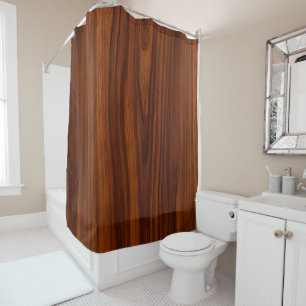 Brown Mahogany Wood Texture Shower Curtain