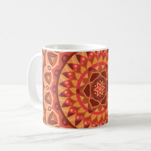 Brown Mandala Boho Earthy Coffee Cup Neutral Cosy