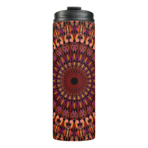 Brown Mandala Kaleidoscope Pattern-48566 Thermal Tumbler