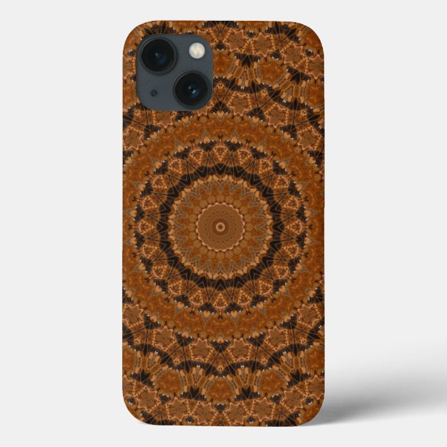 Brown Mandala Wheel Case-Mate iPhone Case (Back)