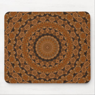 Brown Mandala Wheel Mouse Mat