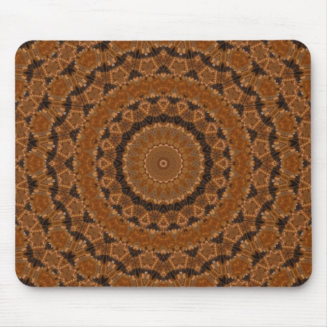 Brown Mandala Wheel Mouse Mat (Front)