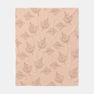 Brown Maple Leaves Tropical Botanical Autumn  Fleece Blanket