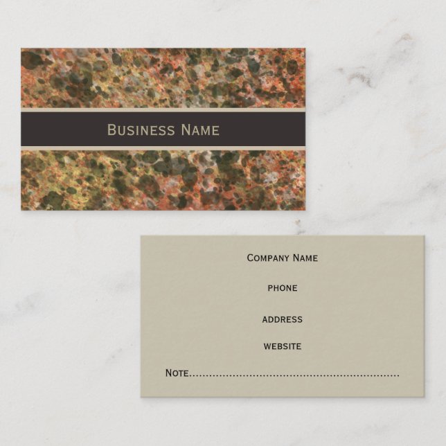 Brown Marble Appointment Business Cards (Front/Back)