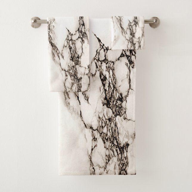 Brown Marble Bath Towel Set (Insitu)