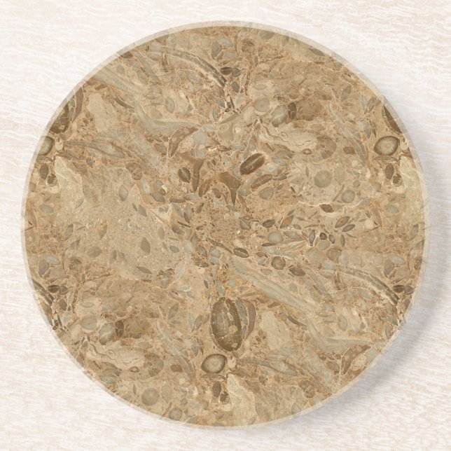 Brown Marble Fossil Look Coaster (Front)