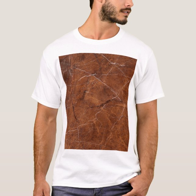 Brown Marble Glossy: Luxury Texture Background T-Shirt (Front)
