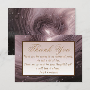 Brown Marble Happy Retirement Thank You  Card