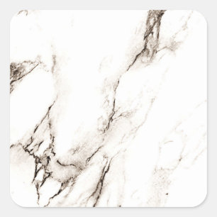 Brown Marble Look Square Sticker