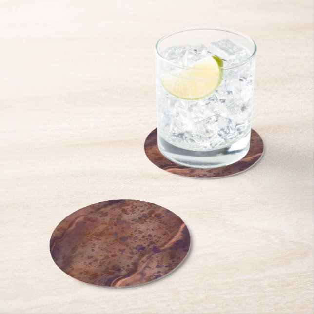 Brown Marble Paper Coasters  (Insitu)