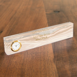 Brown Marble Personalised  Nameplate