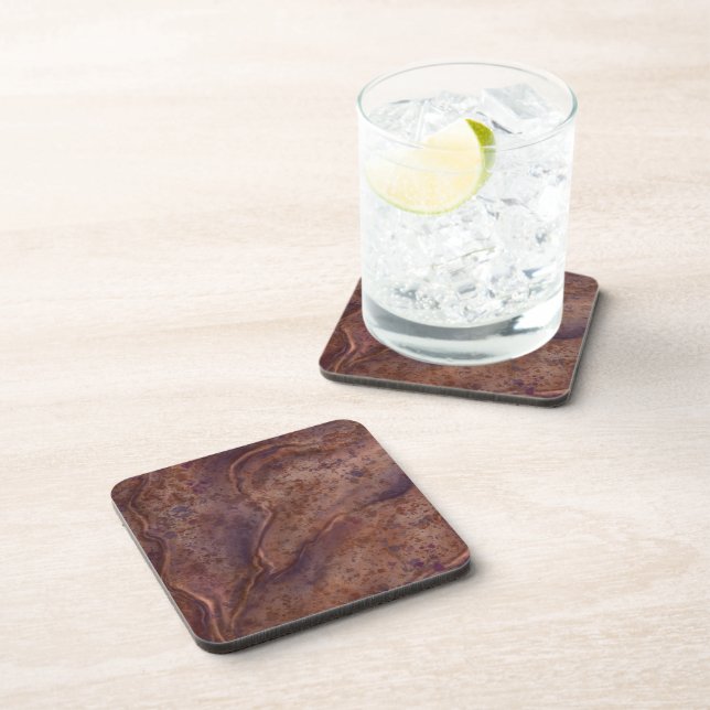 Brown Marble Print Coaster Set Gift (Right Side)