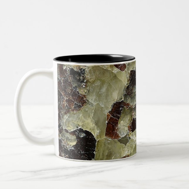 Brown Marbled Quartz Two-Tone Coffee Mug (Left)