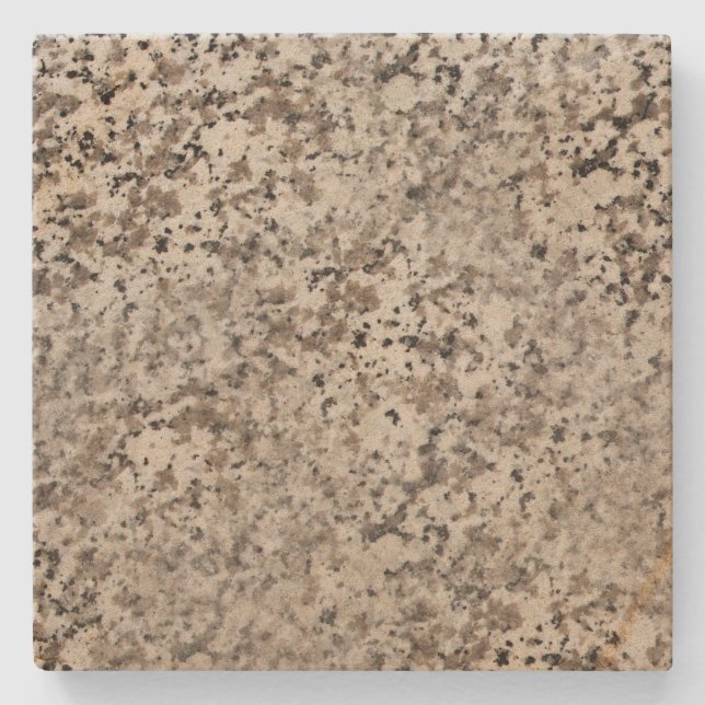 Brown Marbled Spotted Square Stone Coaster (Front)