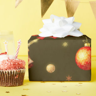 Brown Matte Christmas Design Wrapping Paper