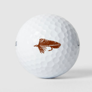 Brown Matuka streamer, fly fishing, fly tying art Golf Balls