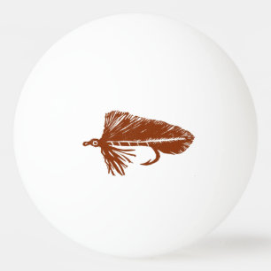 Brown Matuka streamer, fly fishing, fly tying art Ping Pong Ball
