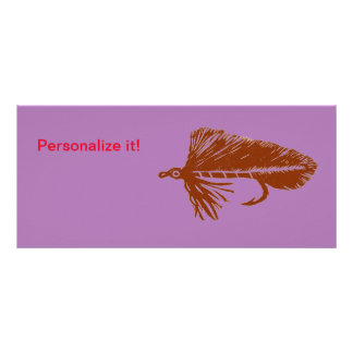 Brown Matuka streamer, fly tying, fly fishing art Rack Card