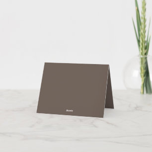 Brown, Medium Taupe Folded Thank You Card