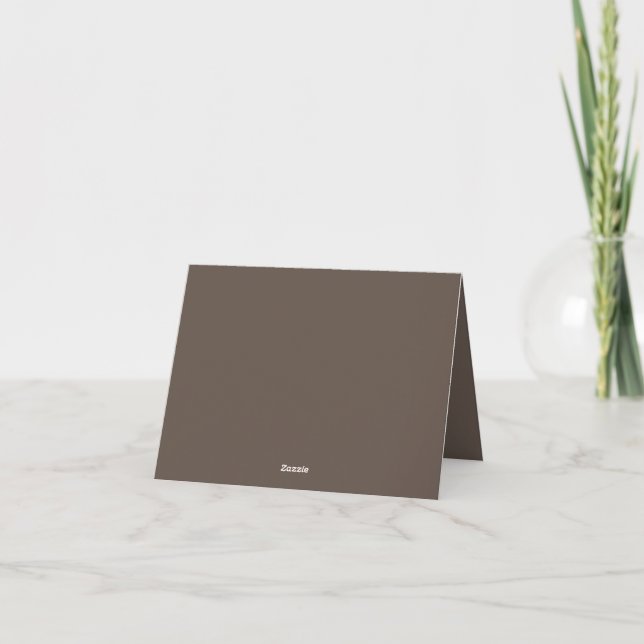Brown, Medium Taupe Folded Thank You Card (Back)