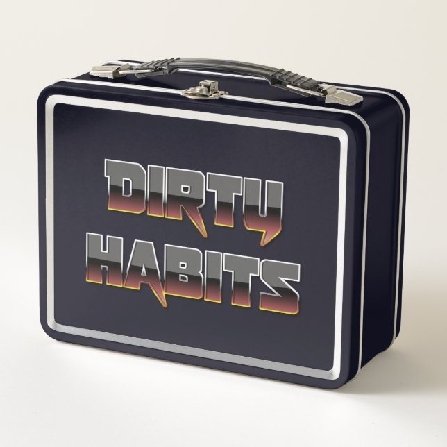 Brown Metal Dirty Habits Lunchbox (Front)