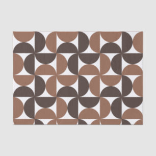 Brown Mid Century Modern Pattern Tissue Paper