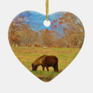 Brown miniature Pony Ceramic Tree Decoration