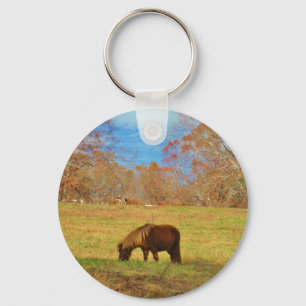 Brown miniature Pony Key Ring