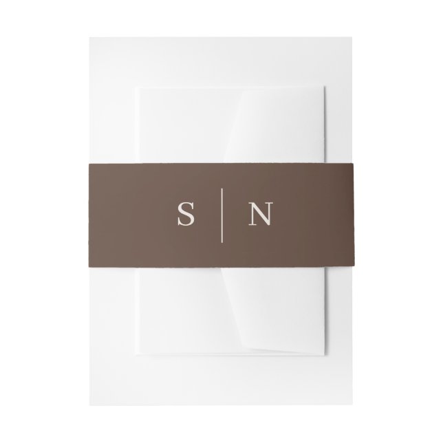 Brown Minimal and Chic | Monogram Invitation Belly Band (Front Example)