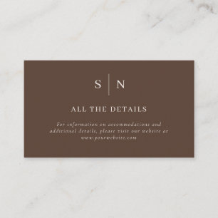 Brown Minimal and Chic   Wedding Details Enclosure Card