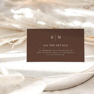 Brown Minimal and Chic Wedding Details Enclosure Card
