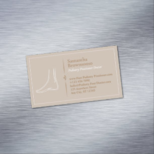 Brown Minimal Foot Massage Podiatry Magnetic Business Card